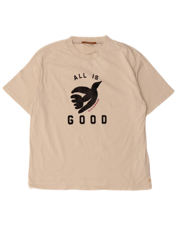 T-shirt grafica da uomo Scotch & Soda Top piccola in cotone bianco