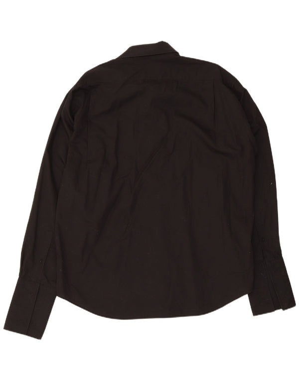 Camicia formale da uomo Yves Saint Laurent taglia 43 17 XL cotone nero