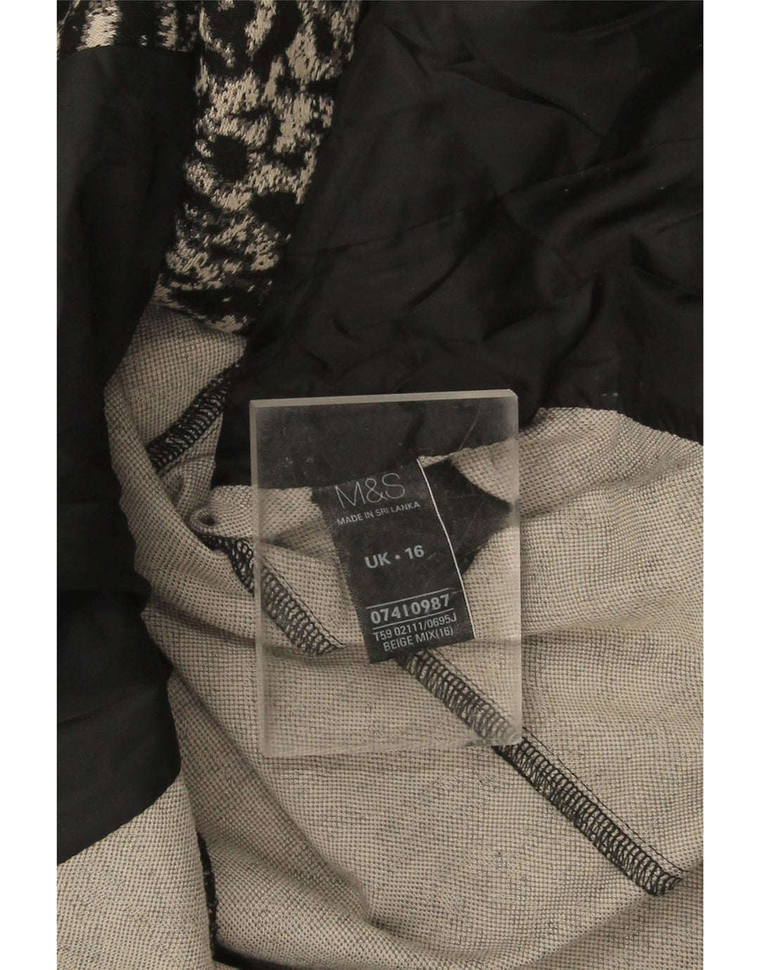 Giacca blazer da donna Marks & Spencer UK 16 grande stampa animalier beige