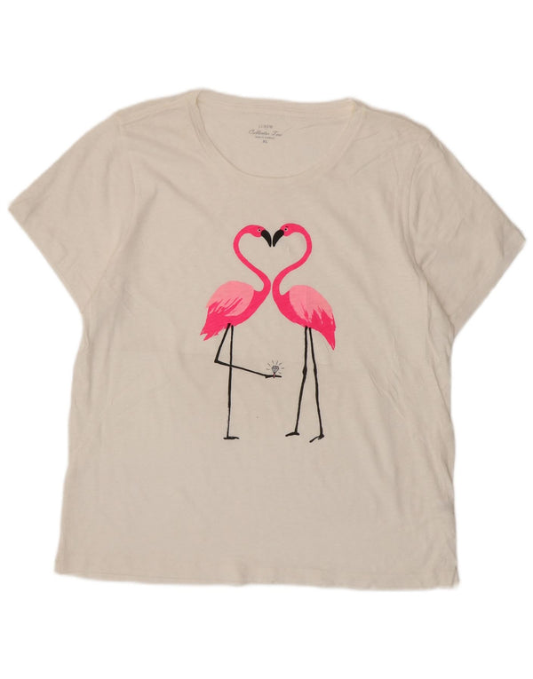 T-shirt grafica da donna J. Crew Top UK 18 XL cotone bianco