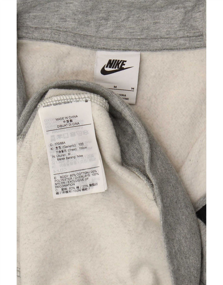Felpa Nike da uomo con zip e collo, in cotone color block grigio medio
