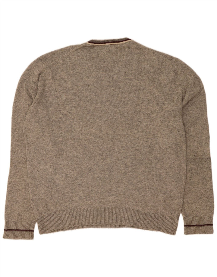 Gap Maglione da uomo con scollo a V, grande cotone chiazzato grigio