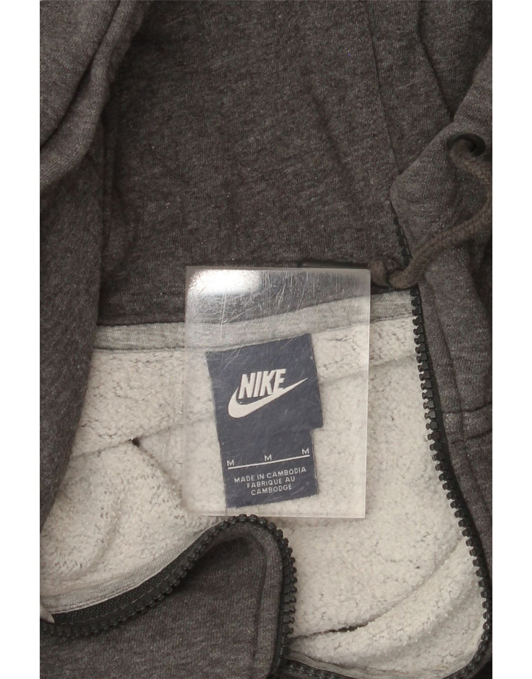 Maglione con cappuccio e zip da uomo NIKE grigio medio