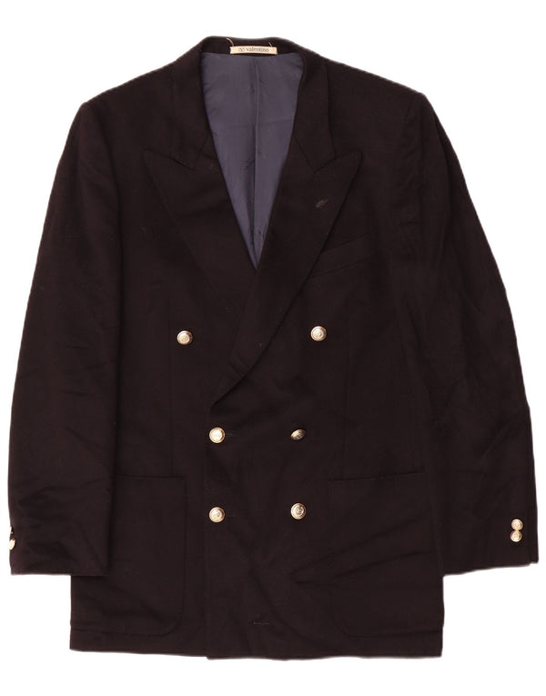 Giacca Blazer Doppiopetto Valentino Uomo IT 46 Small Nera in Lana Vergine