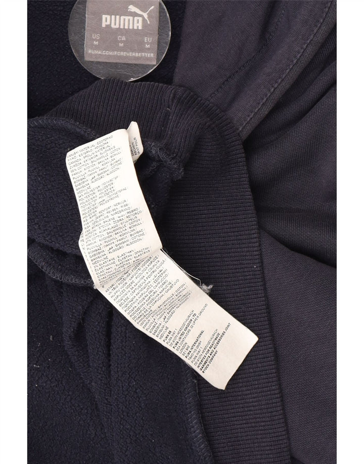 Felpa con cappuccio grafica da uomo Puma media cotone blu navy