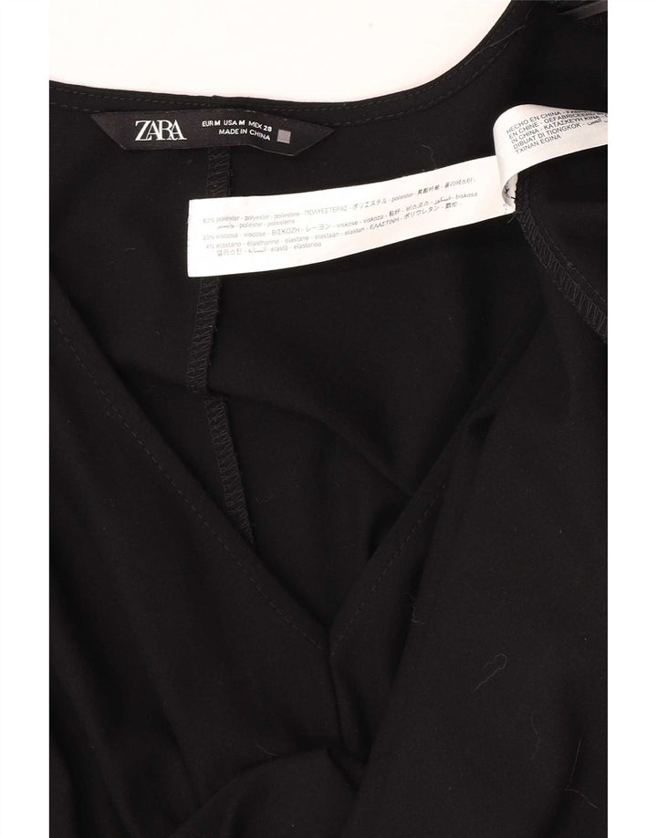 Abito lungo Zara da donna con maniche a 3/4 UK 14 poliestere nero medio