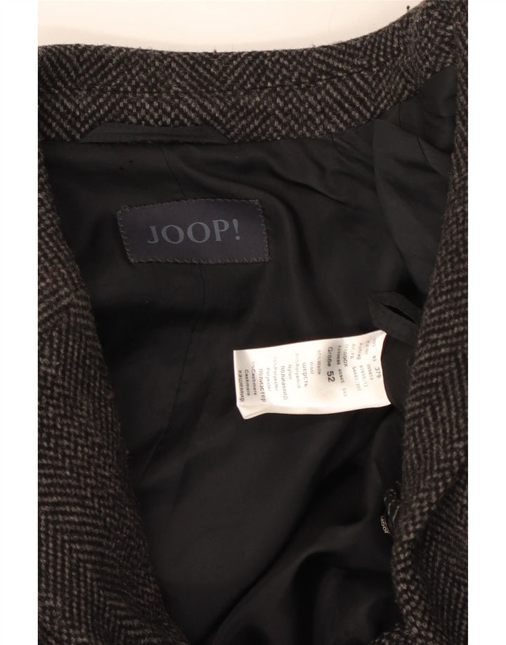 Cappotto da uomo Joop EU 52 XL Lana nera a spina di pesce