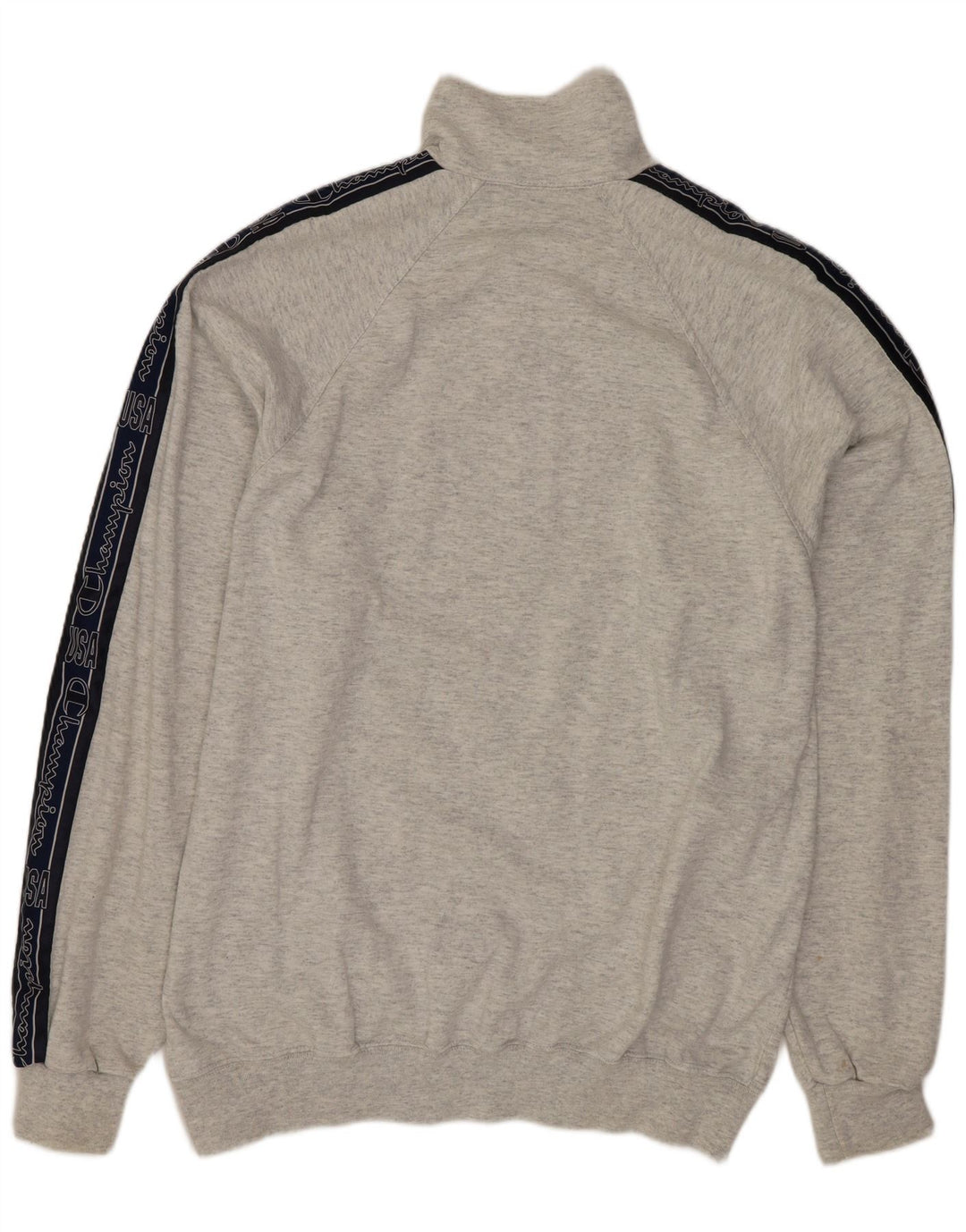 CHAMPION Felpa con collo con zip grafica da uomo Maglione XL Grigio Colourblock