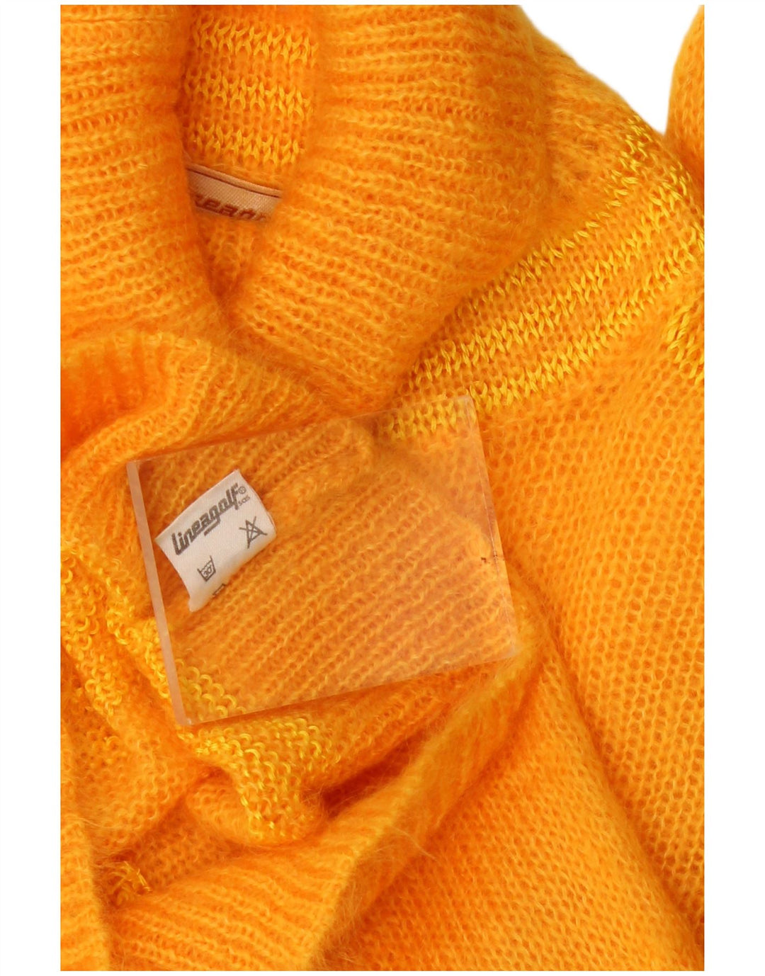 Maglione maglione vintage da donna con collo alto UK 12 Mohair arancione medio
