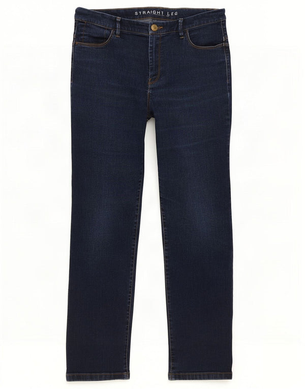 Jeans dritti da donna Marks & Spencer UK 14 Large W30 L28 Cotone blu navy