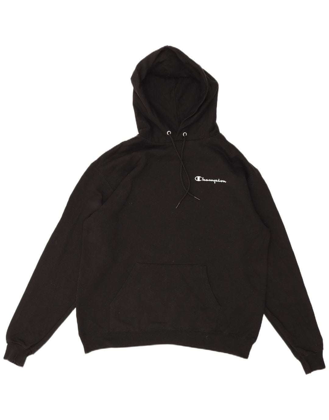 Maglione con cappuccio da uomo CHAMPION grande in cotone nero