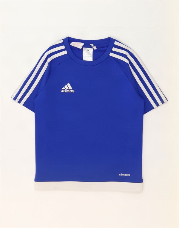 T-shirt Adidas Climalite da ragazzo, 7-8 anni, in poliestere color block blu