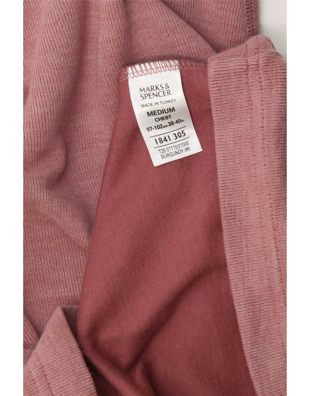 Marks & Spencer Top da uomo blu Harbour a maniche lunghe in cotone bordeaux medio