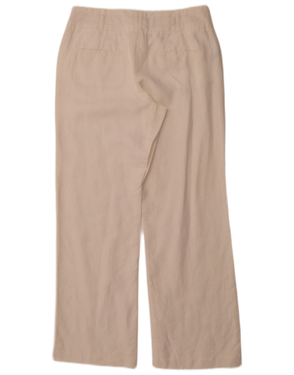 MONSOON Pantaloni casual dritti da uomo UK 10 Small W30 L29 Lino bianco