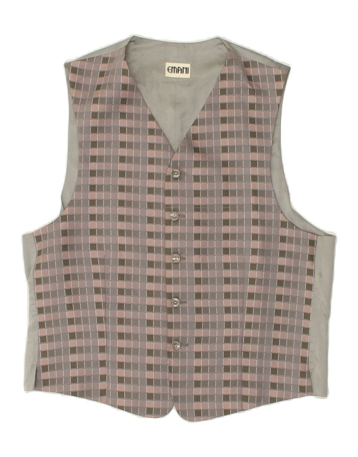 EMANI Mens Waistcoat Medium Grey Check Vintage Emani and Second-Hand Emani from Messina Hembry 