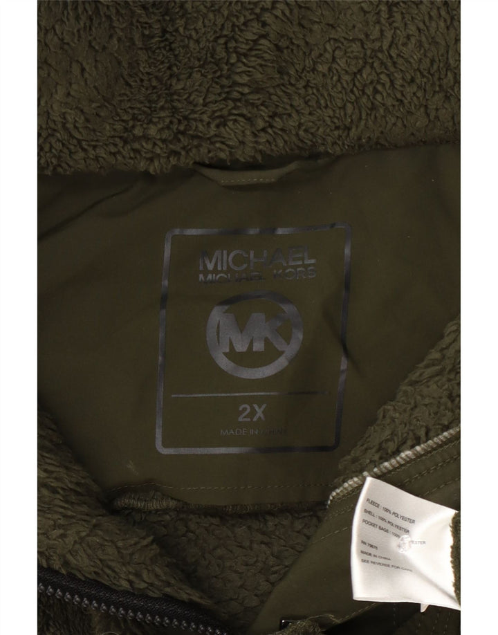 Soprabito in pile da donna Michael Kors UK 20 2XL poliestere verde