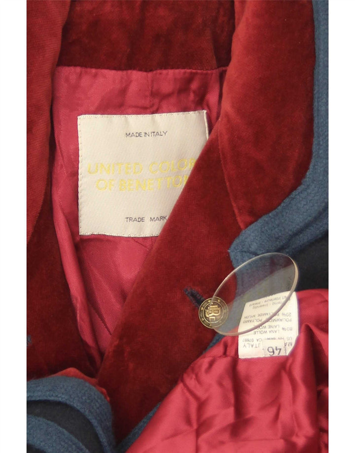 Giacca Blazer a 3 Bottoni da Donna Benetton IT 46 Large Blu Navy in Lana
