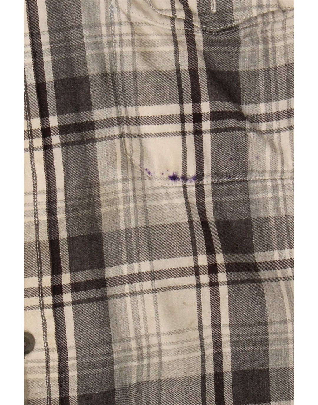Chaps Camicia da uomo in flanella di cotone a quadri grigi grandi