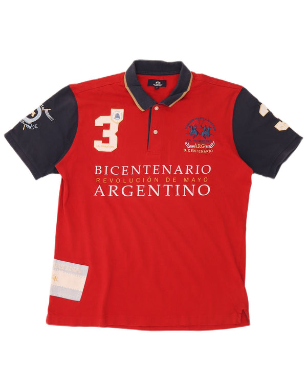 Polo da rugby da uomo La Martina Bicentenario de Revolucion Mayo XL rossa