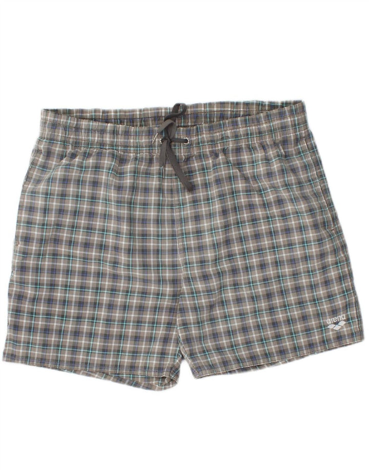 ARENA Mens Swimming Shorts Large  Grey Check
