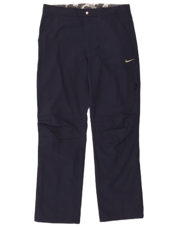 Pantaloni chino dritti da uomo Nike medi W30 L29 poliestere blu navy