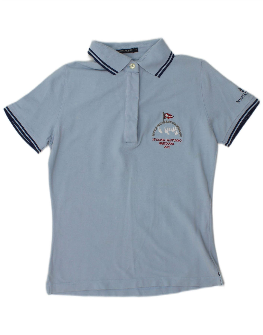 Polo grafica da donna Marina Yachting UK 10 piccola in cotone blu