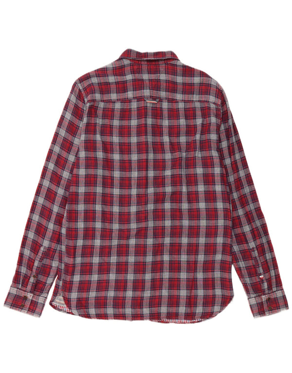 Tommy Hilfiger Camicia da uomo in flanella vestibilità regolare in cotone a quadri rosso medio
