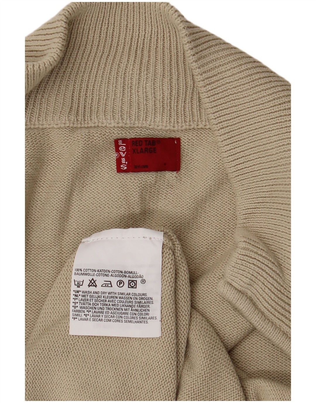 Maglione cardigan da uomo LEVI'S XL in cotone beige