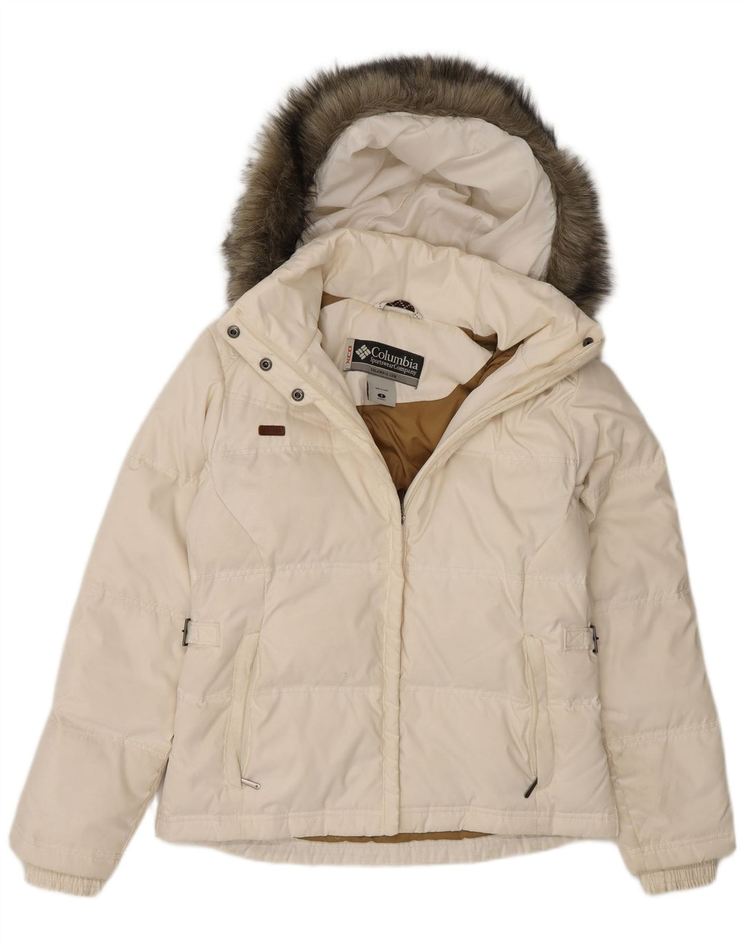 Giacca imbottita oversize con cappuccio da donna Columbia UK 10 Small Poliestere bianco