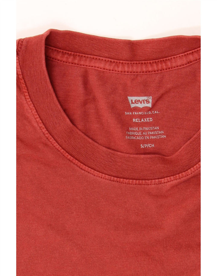 LEVI'S Mens Relaxed Fit T-Shirt Top Small Red Cotton Vintage Levi's and Second-Hand Levi's from Messina Hembry 