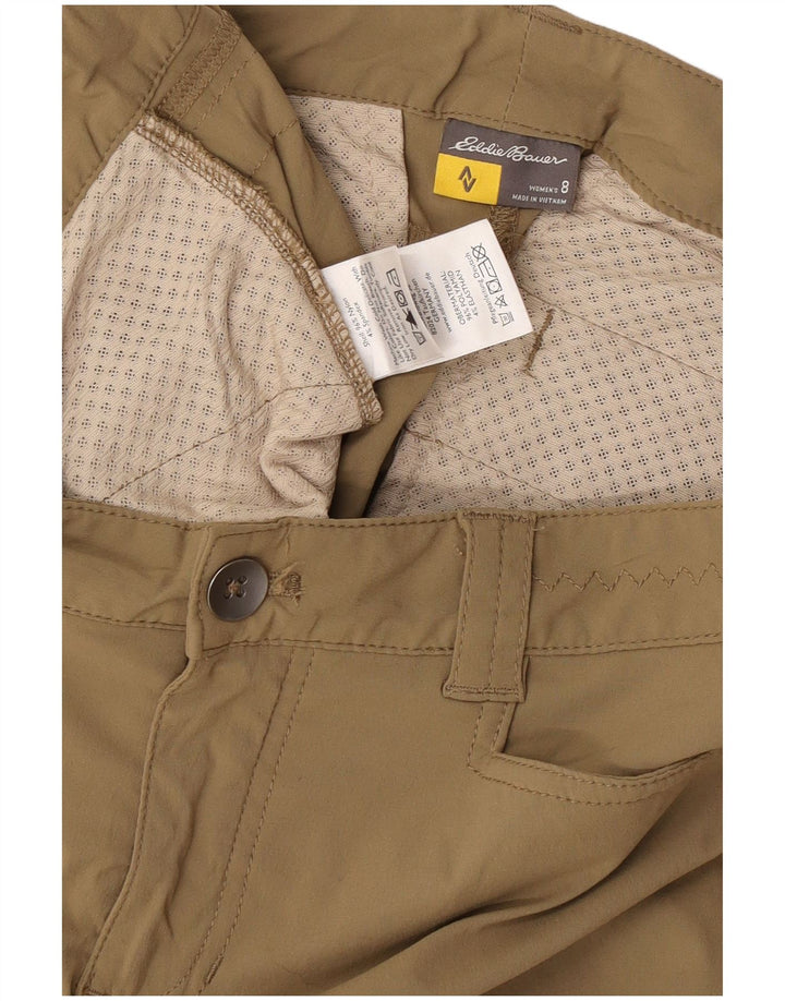 Pantaloncini casual da donna Eddie Bauer US 8 Medium W32 cotone kaki