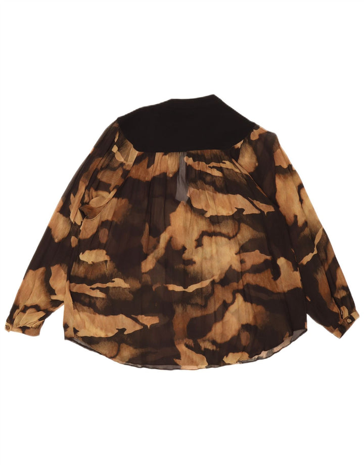 Top trasparente da donna di Massimo Dutti UK 14 Stampa animalier marrone medio