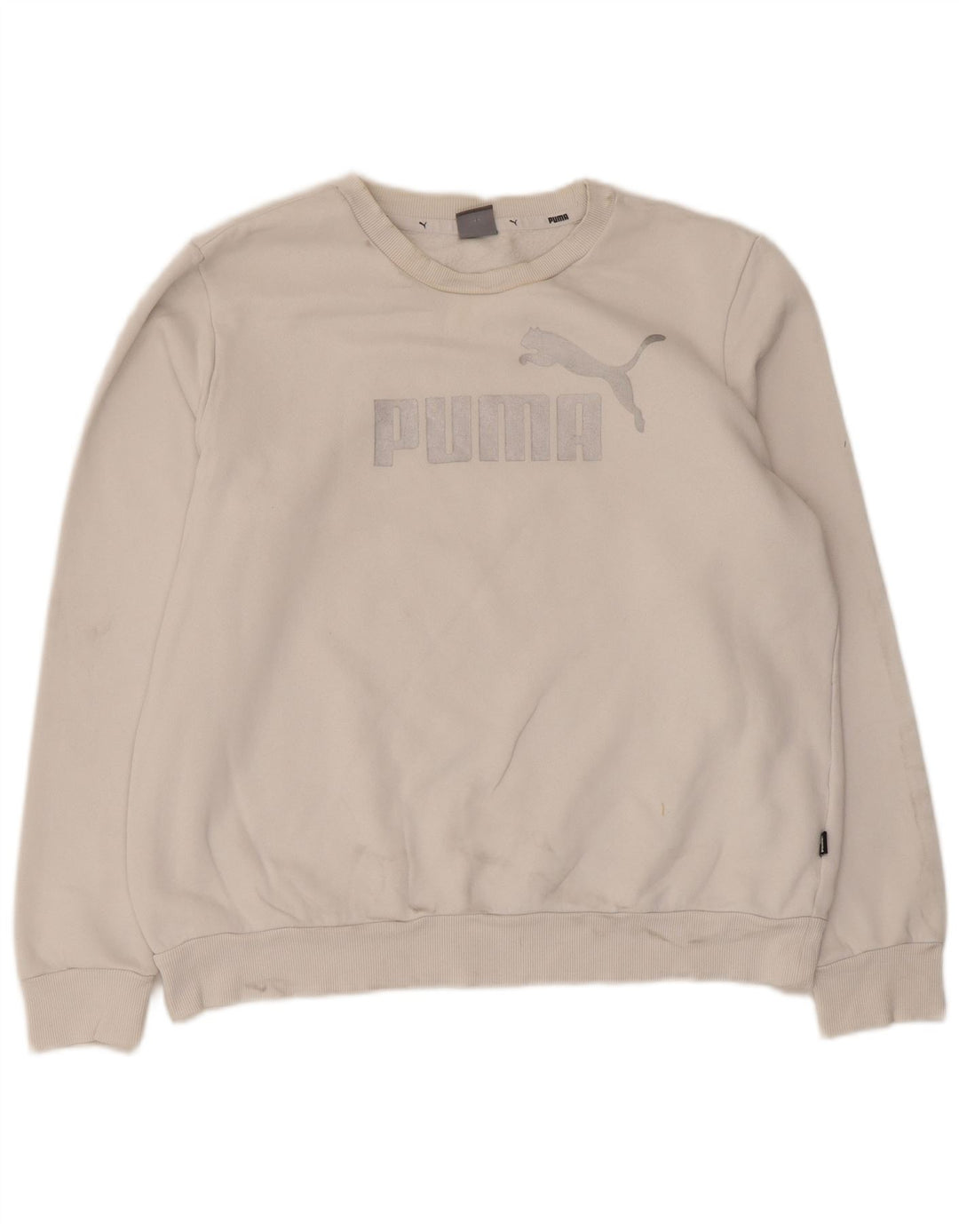 Felpa grafica da uomo Puma Maglione grande cotone bianco