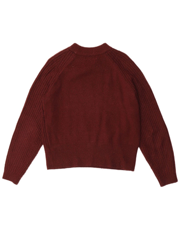 Maglione maglione girocollo da donna Marks & Spencer UK 10 piccolo bordeaux