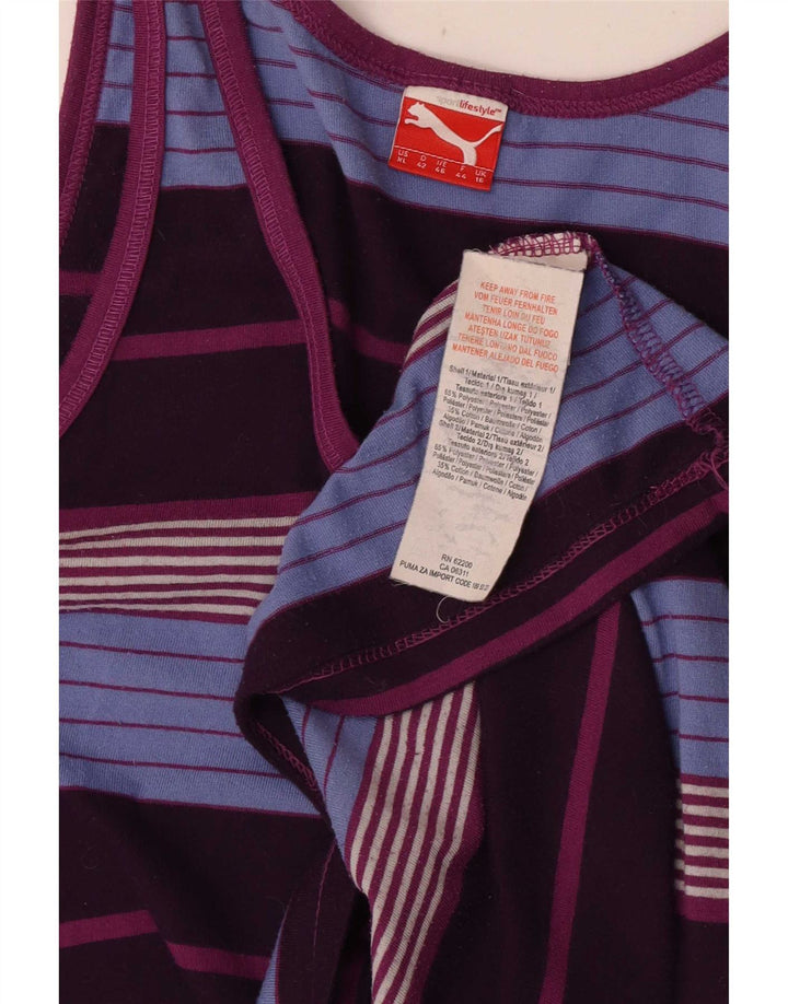 Canotta da donna Puma UK 16 Sport in poliestere a righe grandi multicolori