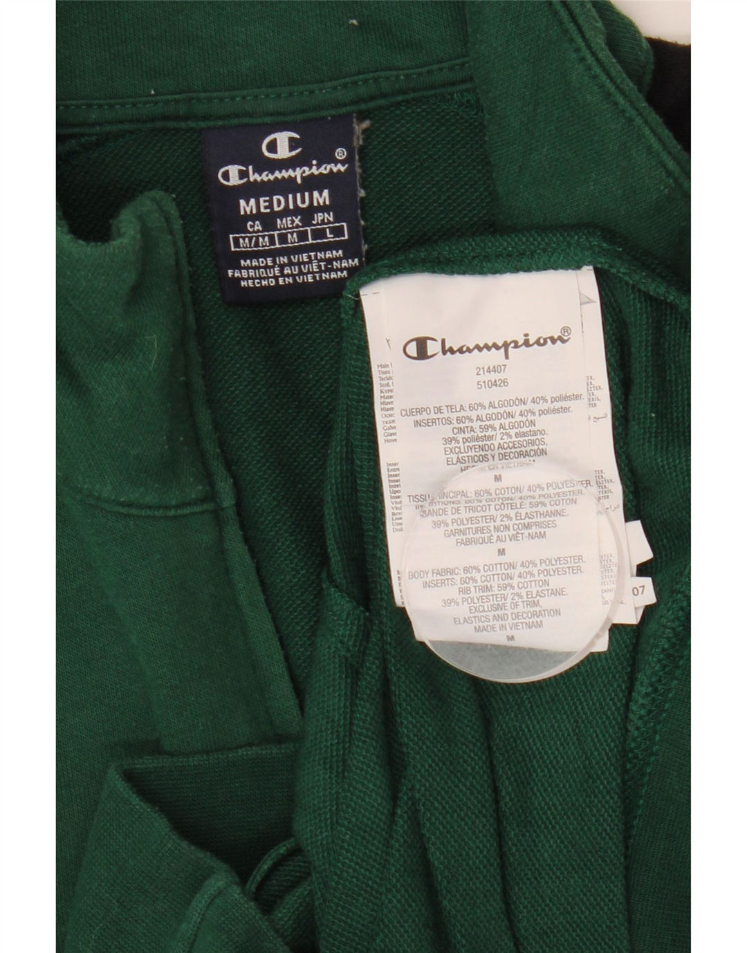 Giacca da tuta da uomo Champion in cotone color block verde medio