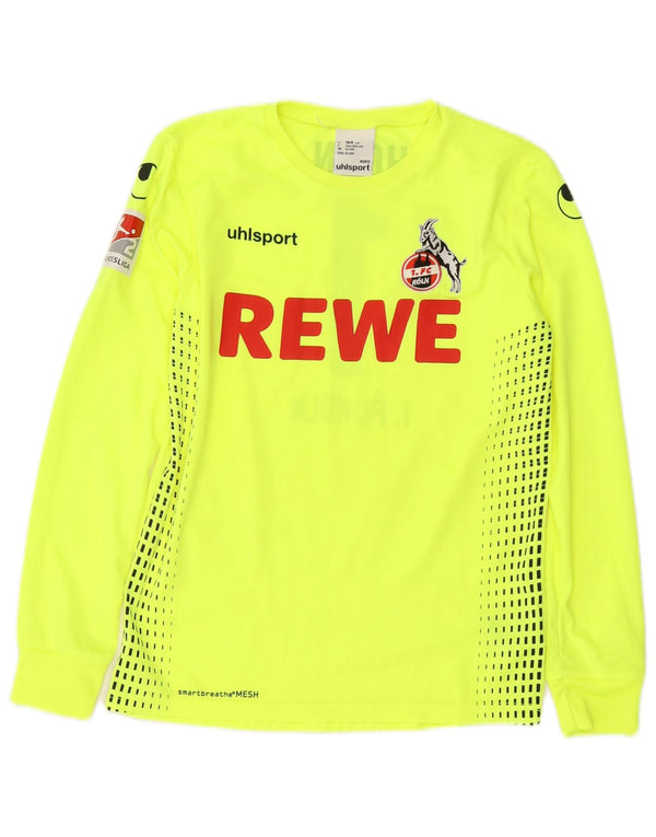 UHLSPORT Maglia grafica da ragazzo FC Koln a maniche lunghe 13-14 anni in poliestere verde