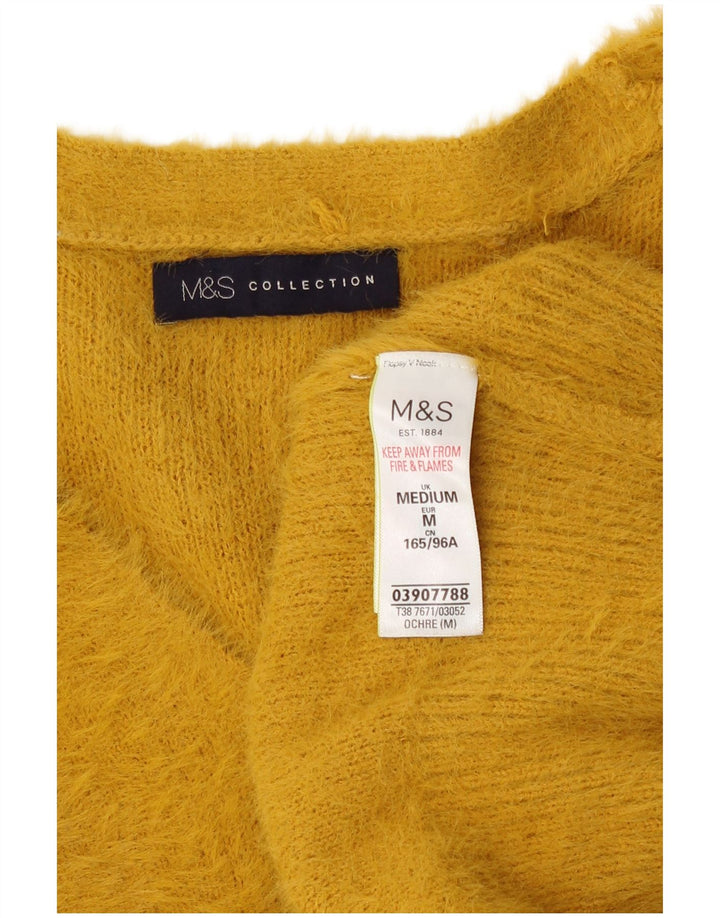 Maglione da donna con scollo a V Marks & Spencer UK 14 Poliammide giallo medio