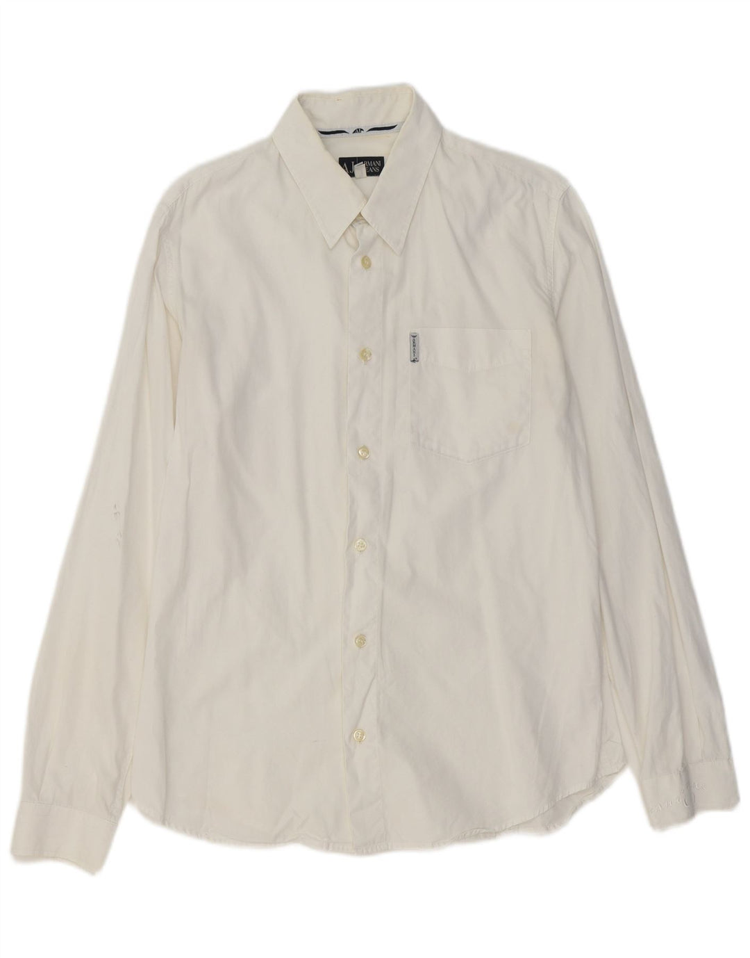 Camicia Armani Jeans Uomo Piccola in Cotone Bianco