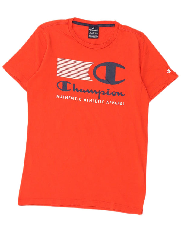 T-shirt grafica Champion da bambino 13-14 anni XL in cotone rosso