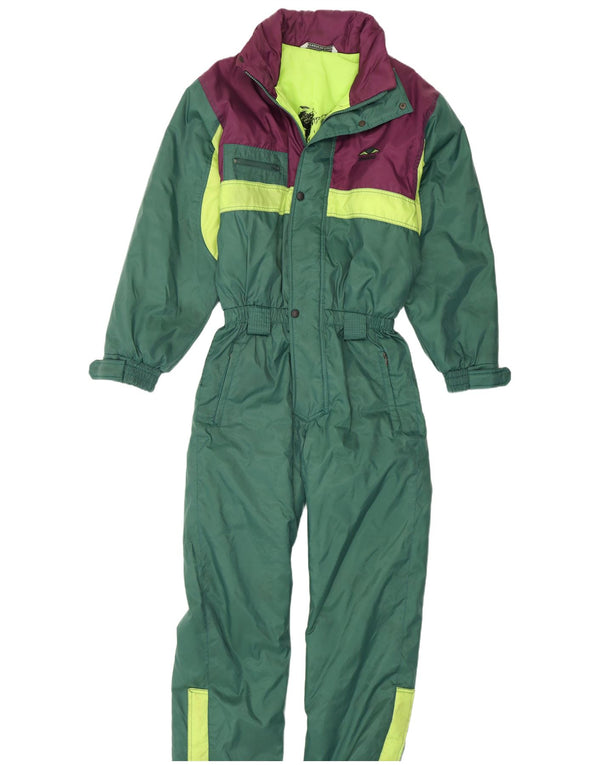 Brugi Mens Ski Jumpsuit IT 44 Small Green Colourblock Polyamide