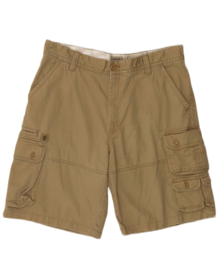 Pantaloncini cargo da uomo IZOD W36 grandi in cotone beige