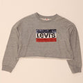 LEVI'S Womens Oversized Graphic Sweatshirt Jumper UK 10 Small Grey Vintage Levi's and Second-Hand Levi's from Messina Hembry 
