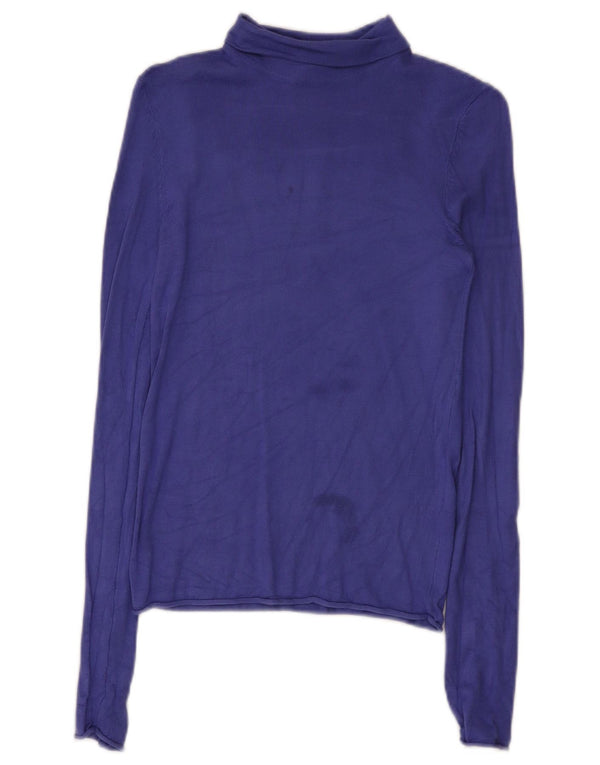 Top Zara da donna a maniche lunghe UK 8 Small viola in viscosa