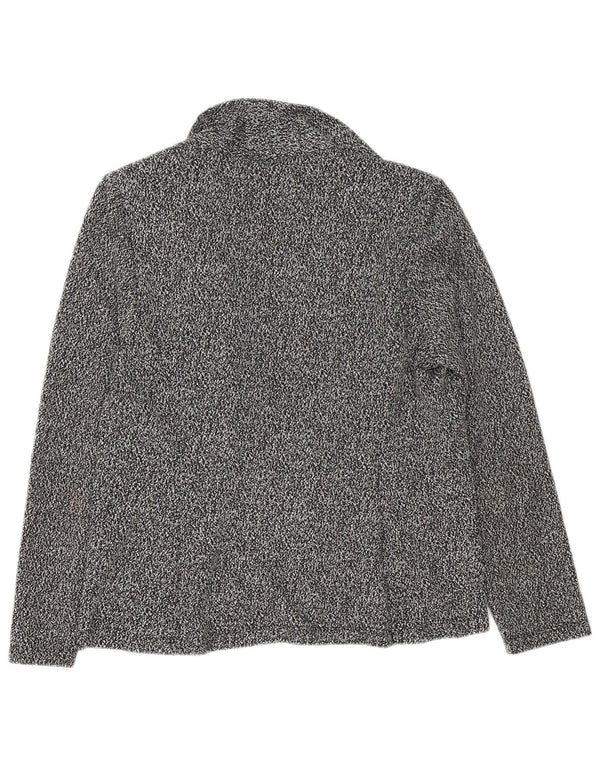 Giacca blazer aperta in maglia da donna Marks & Spencer UK 12 media nera screziata
