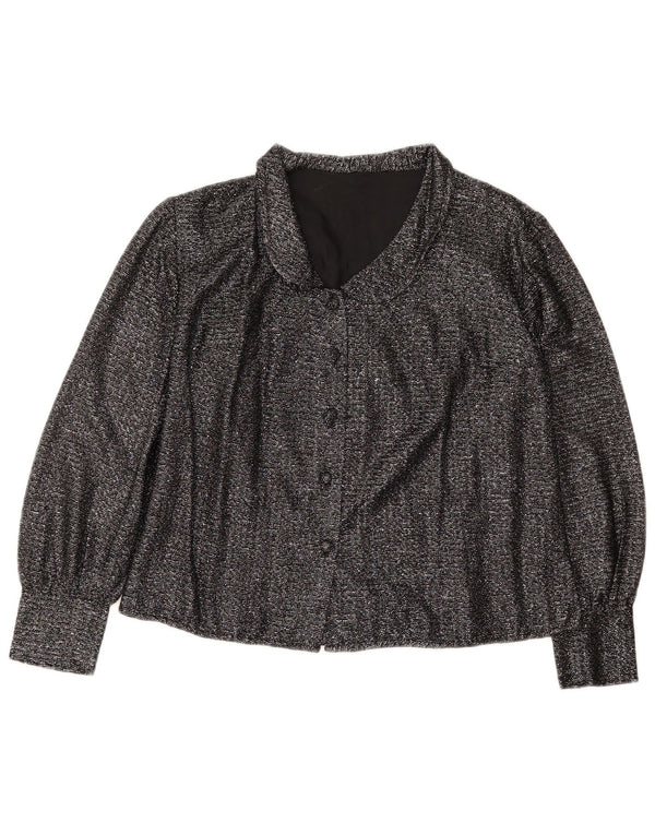 Camicetta da donna VINTAGE UK 16 grande nera