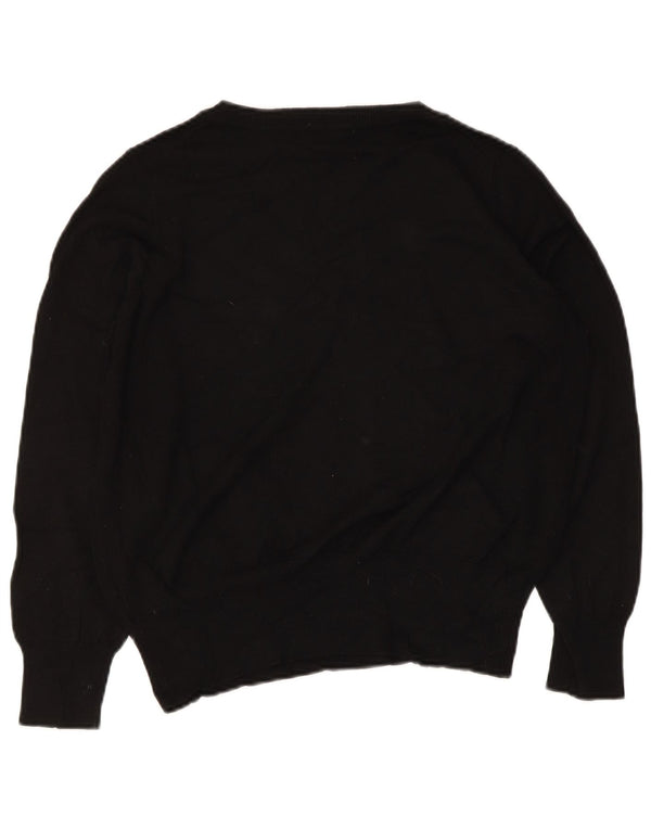Maglione con scollo a V da donna Marks & Spencer UK 14 Viscosa nera media