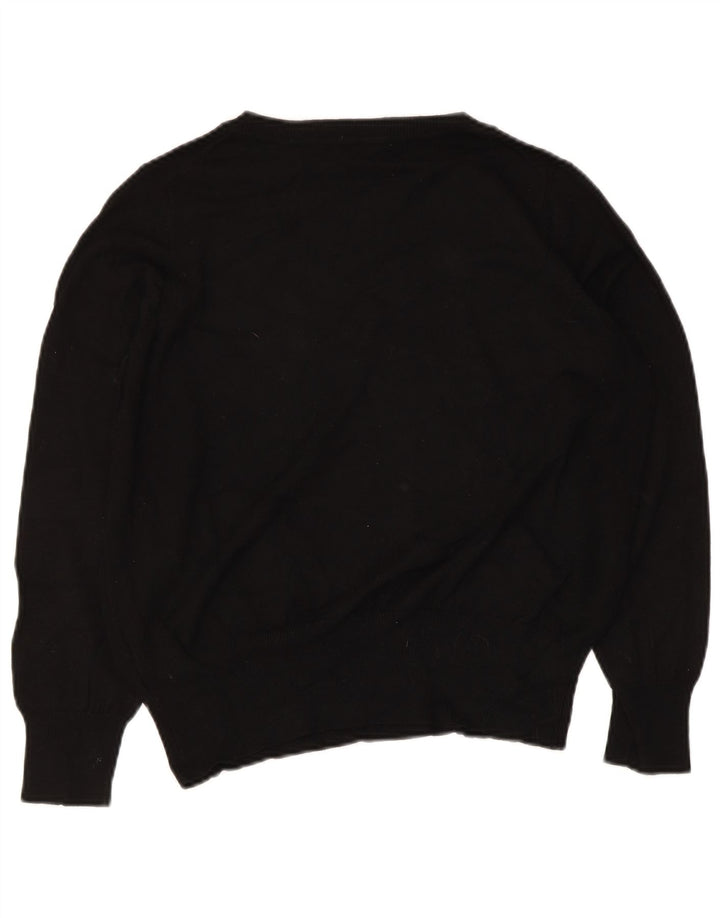 Maglione con scollo a V da donna Marks & Spencer UK 14 Viscosa nera media