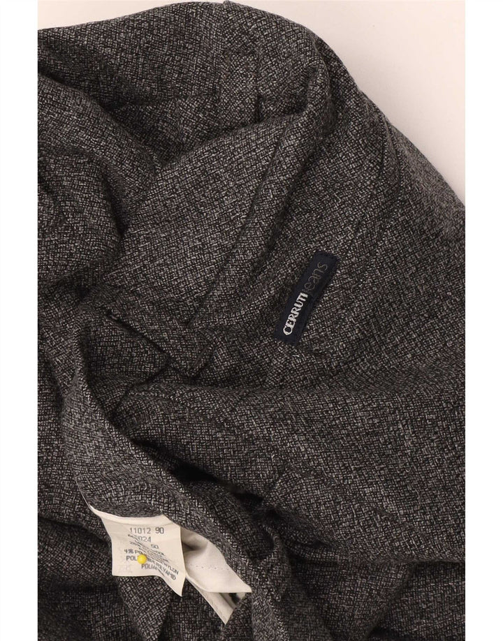 Pantaloni da abito dritti da donna Cerruti W32 L32 in lana grigia