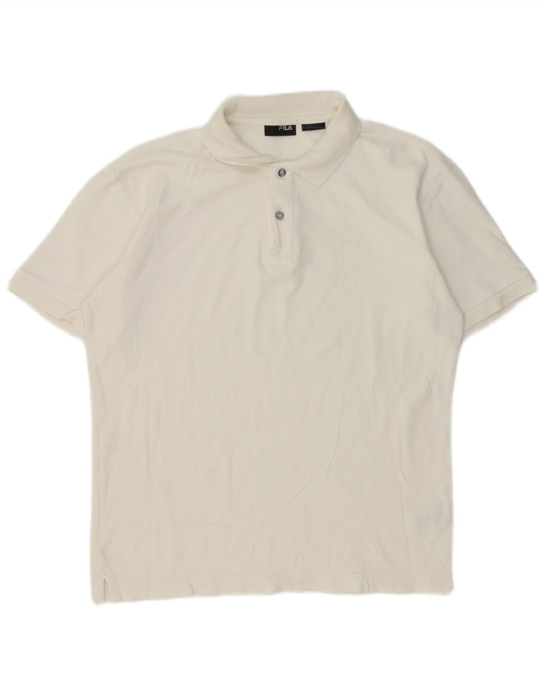 Polo da uomo Fila in cotone bianco medio